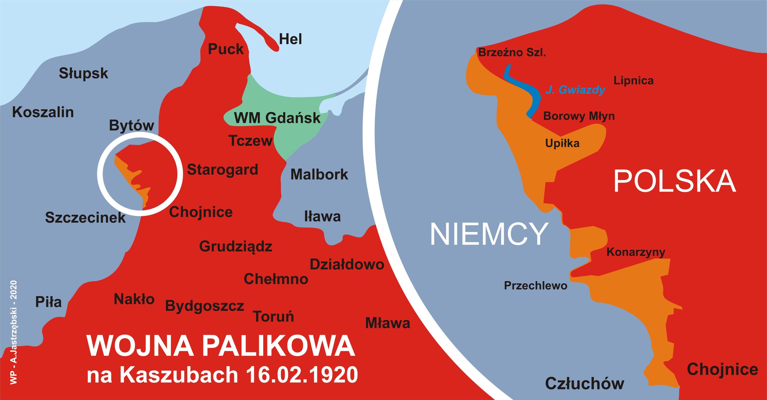 Dzięki "wojnie palikowej" Kaszubi wymusili przesunięcie granicy na zachód