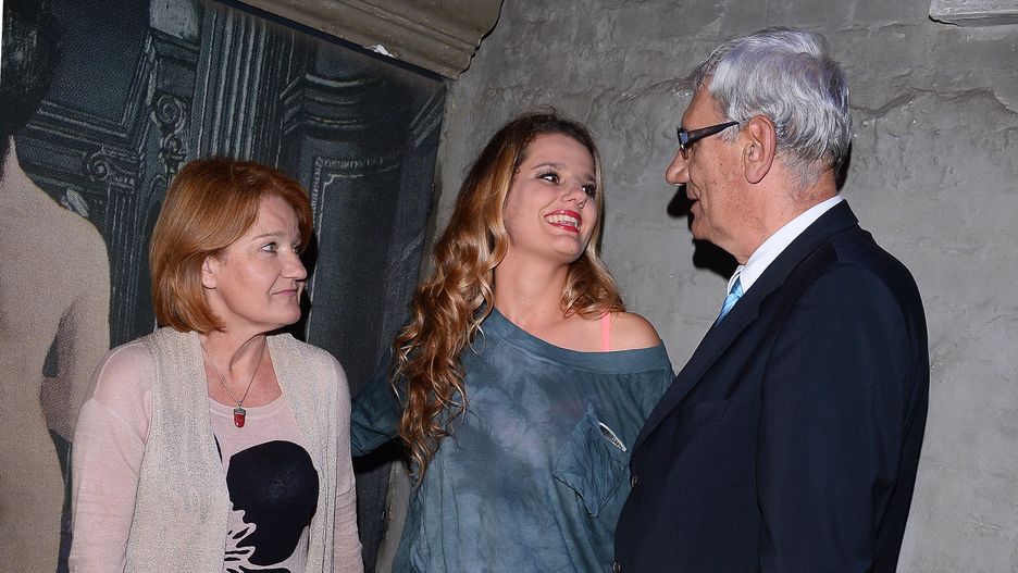 Zofia Zborowska z rodzicami Wiktorem Zborowskim i Marią Winiarską w 2014 roku