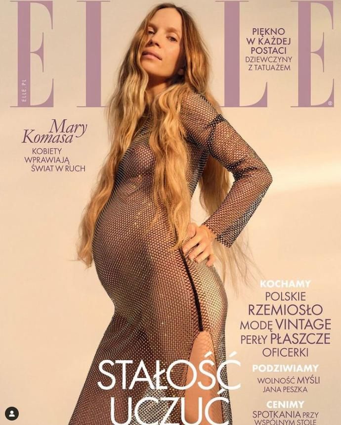 Mary Komasa w ciąży na okładce ELLE