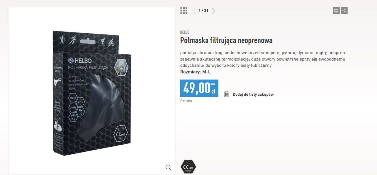 Maski antysmogowe z dyskontu. Nowa oferta sieci Aldi