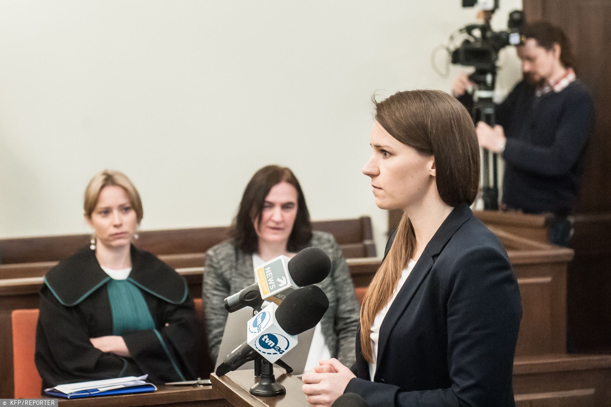 Gdańsk. Agnieszka Pomaska oraz Anna Kołakowska (w tle) podczas rozprawy (zdj. arch.)