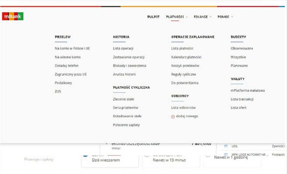 mBank wprowadza nowe menu 