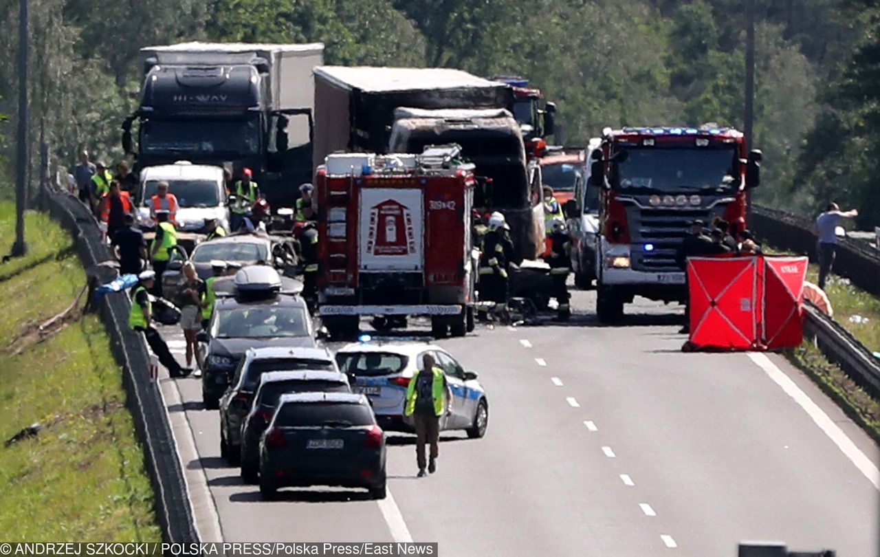 Karambol na A6. Kierowca tira może wyjść na wolność