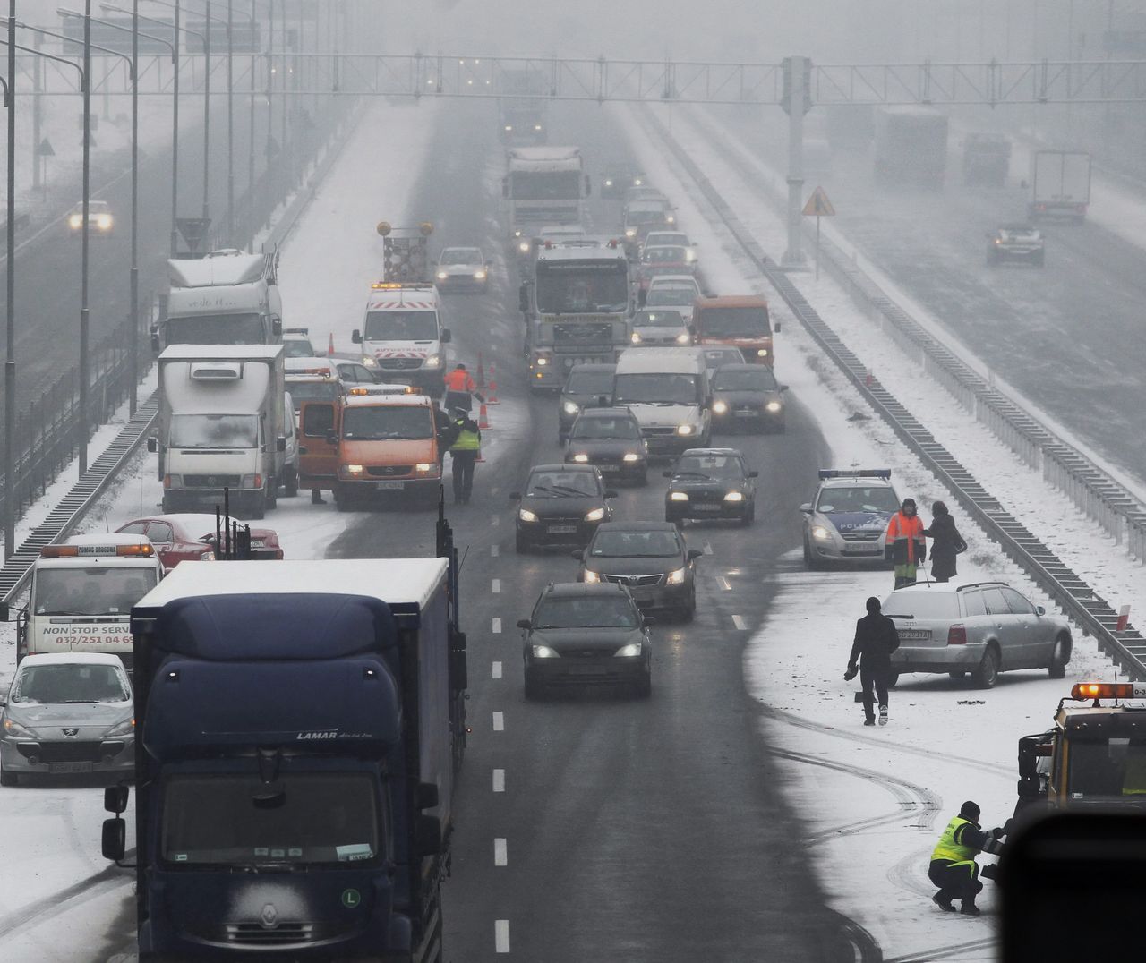 Karambol na A1. Zderzyło się 15 aut