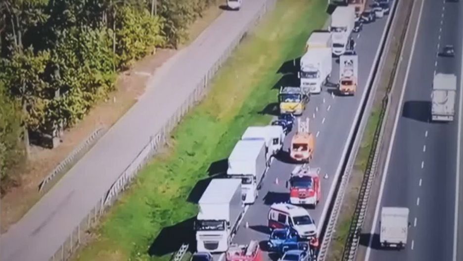 Karambol na s8 w kierunku Warszawy