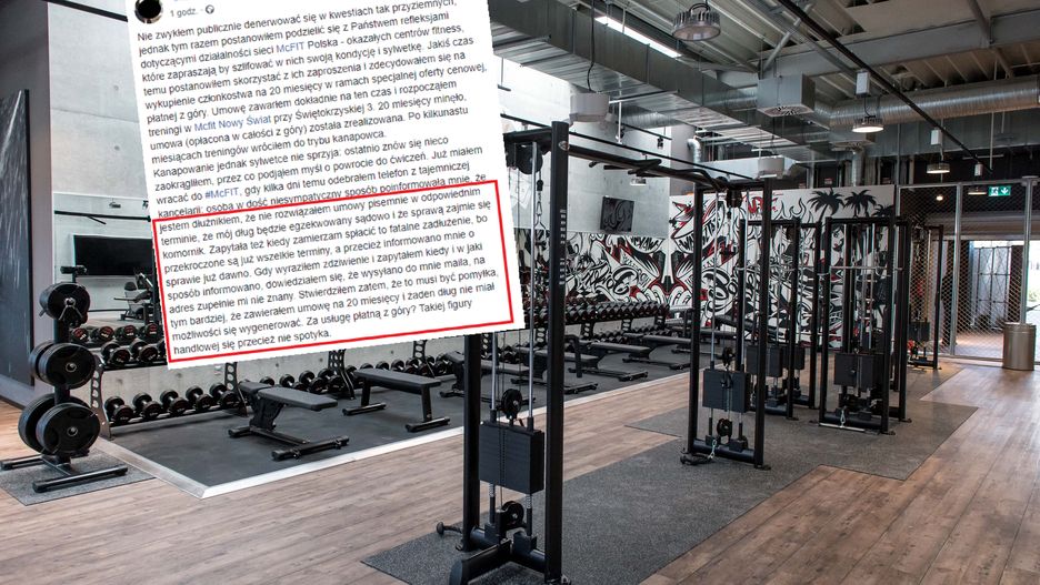 Problemy klienta popularnej sieci siłowni McFit. Zrobiono z niego dłużnika