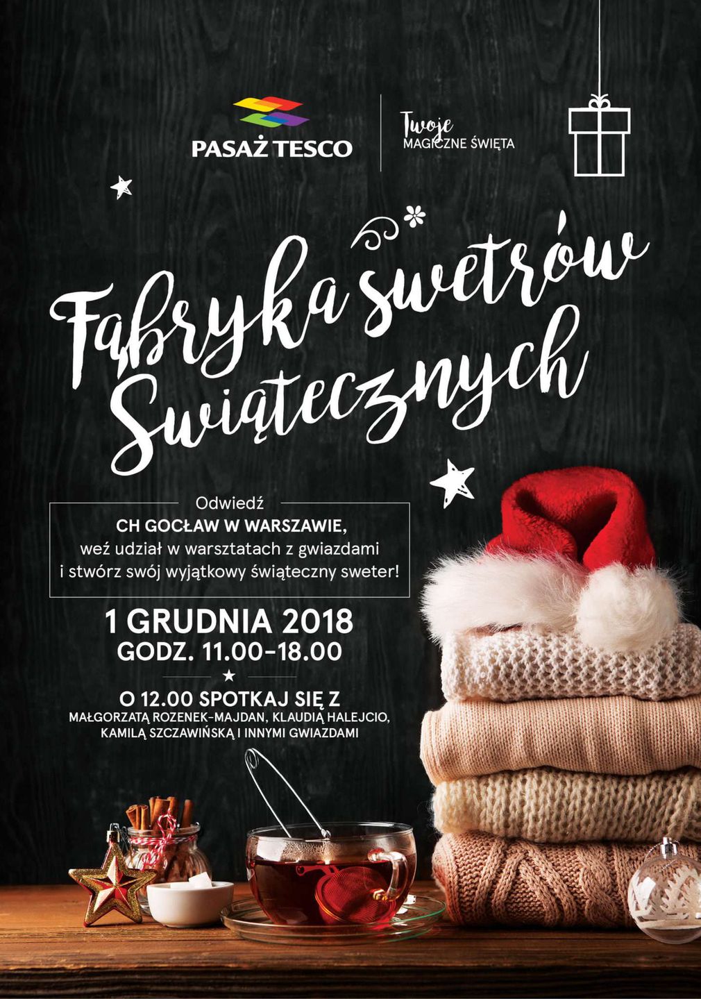 Fabryka Swetrów świątecznych w Pasażu Tesco