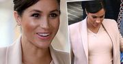 Ciężarna Meghan Markle wyeksponowała swój śliczny brzuszek w eleganckiej kremowej sukience! Miała na sobie również szpilki sprzed kilku sezonów!