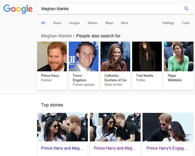 Meghan Markle w Google jest już żoną księcia Harry'ego