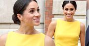 Meghan Markle oślepiła wszystkich swoją jaskrawożółtą sukienką. Nie założyła pod nią stanika?