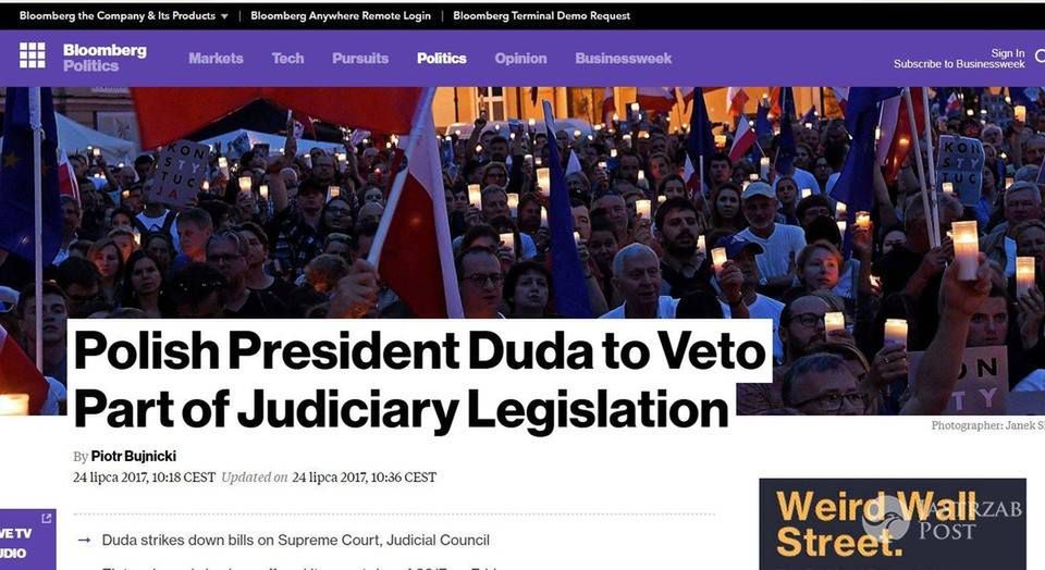 Zagraniczne media o wecie Andrzeja Dudy