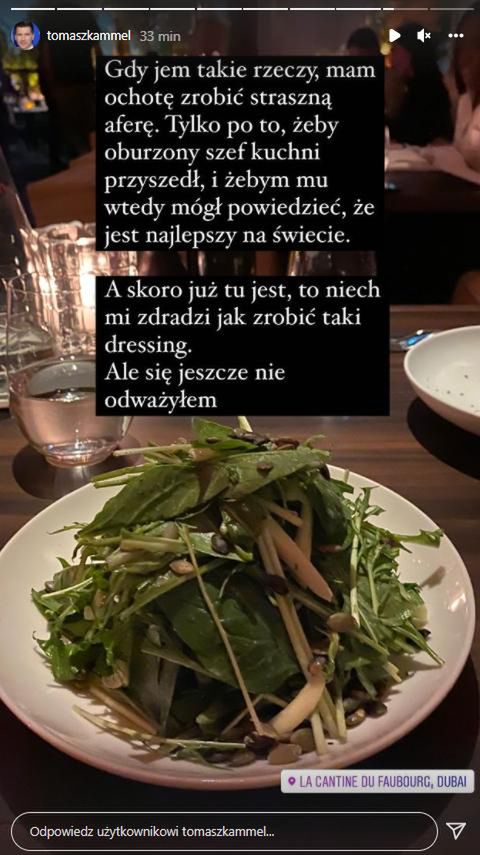 Tomasz Kammel i jego dubajska potrawa