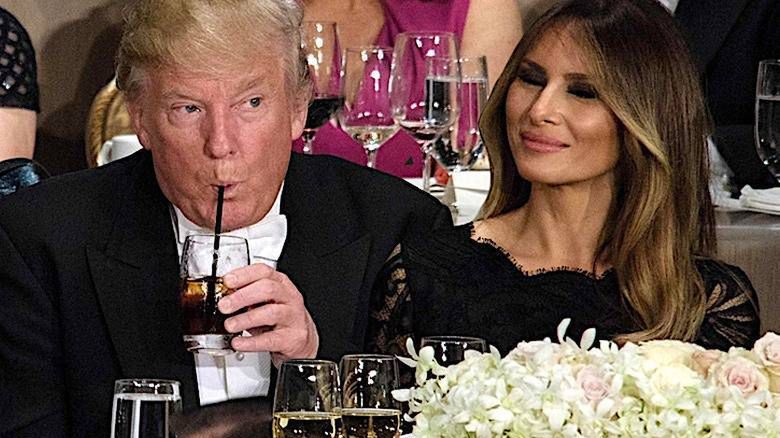 Donald i Melania Trump na kolacji