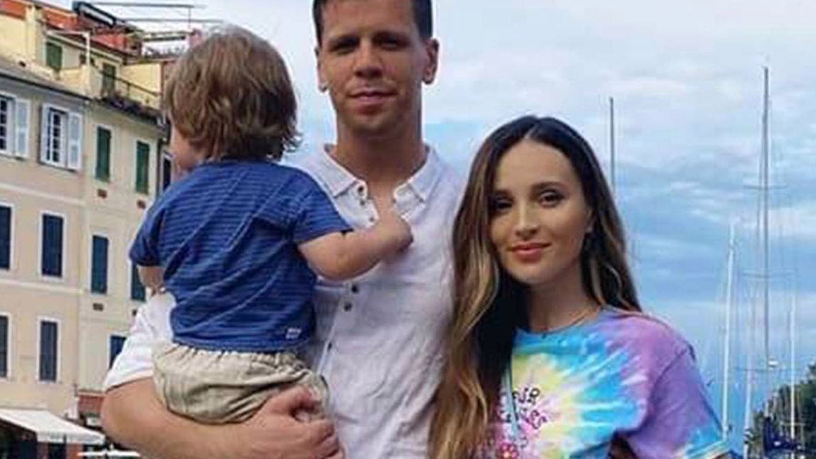 Marina z Wojtkiem Szczęsnym i Liamem