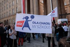 Strajk nauczycieli 2019. Protest przed siedzibą MEN