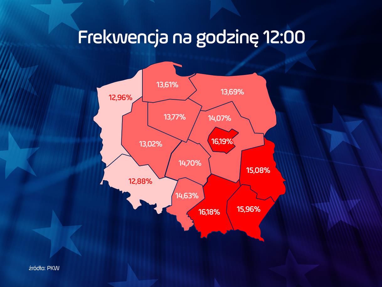 Wybory do Europarlamentu 2019. Frekwencja w południe wyniosła 14,39 proc.