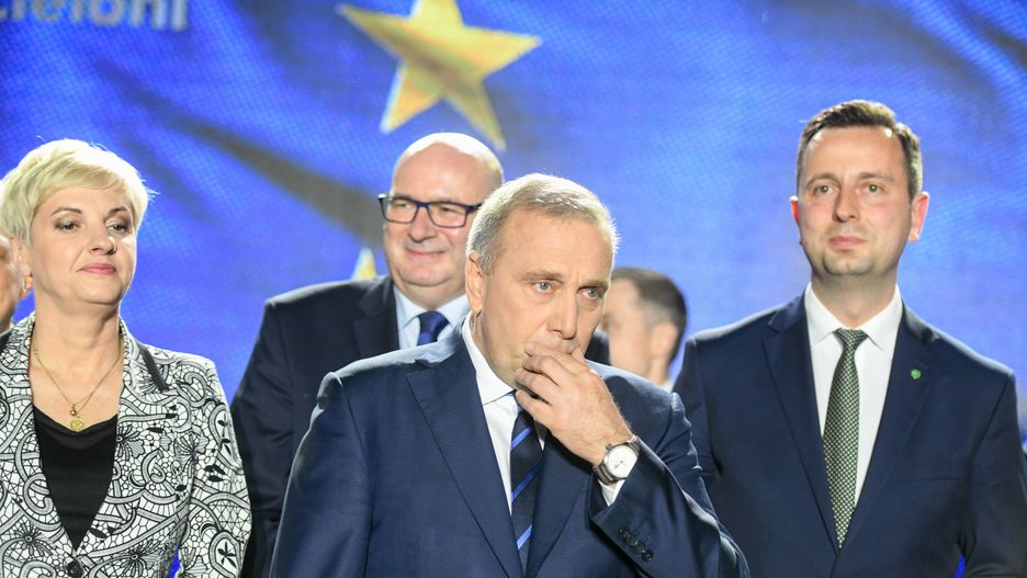 26.05.2019 Warszawa Wybory do Parlamentu Europejskiego Wieczor wyborczy Koalicji Europejskiej   fot Jacek Dominski/REPORTERn/z: Grzegorz Schetyna, Wladyslaw Kosiniak-Kamysz