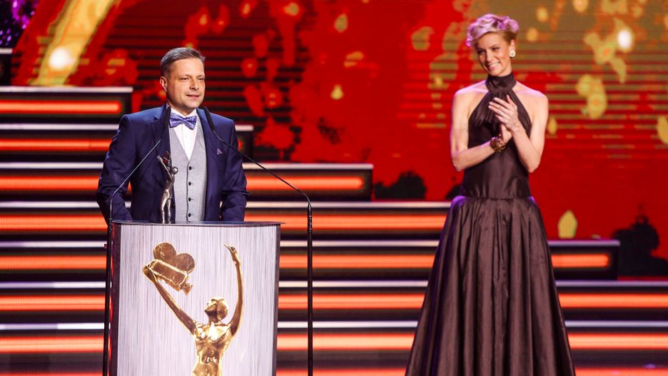 Marek Sekielski i Anita Werner na gali rozdania Telekamer