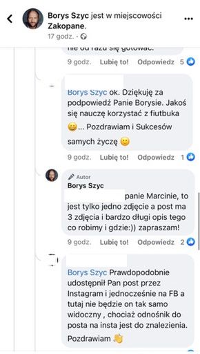 Borys Szyc dyskutuje z fanami w social mediach