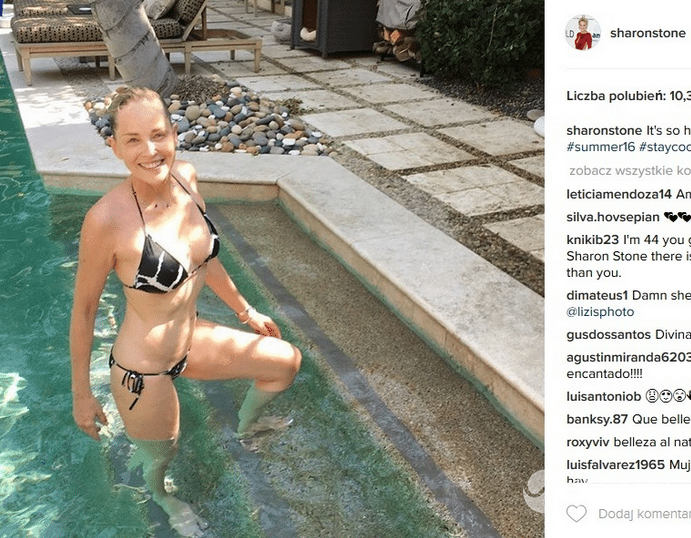 Sharon Stone pozuje w bikini