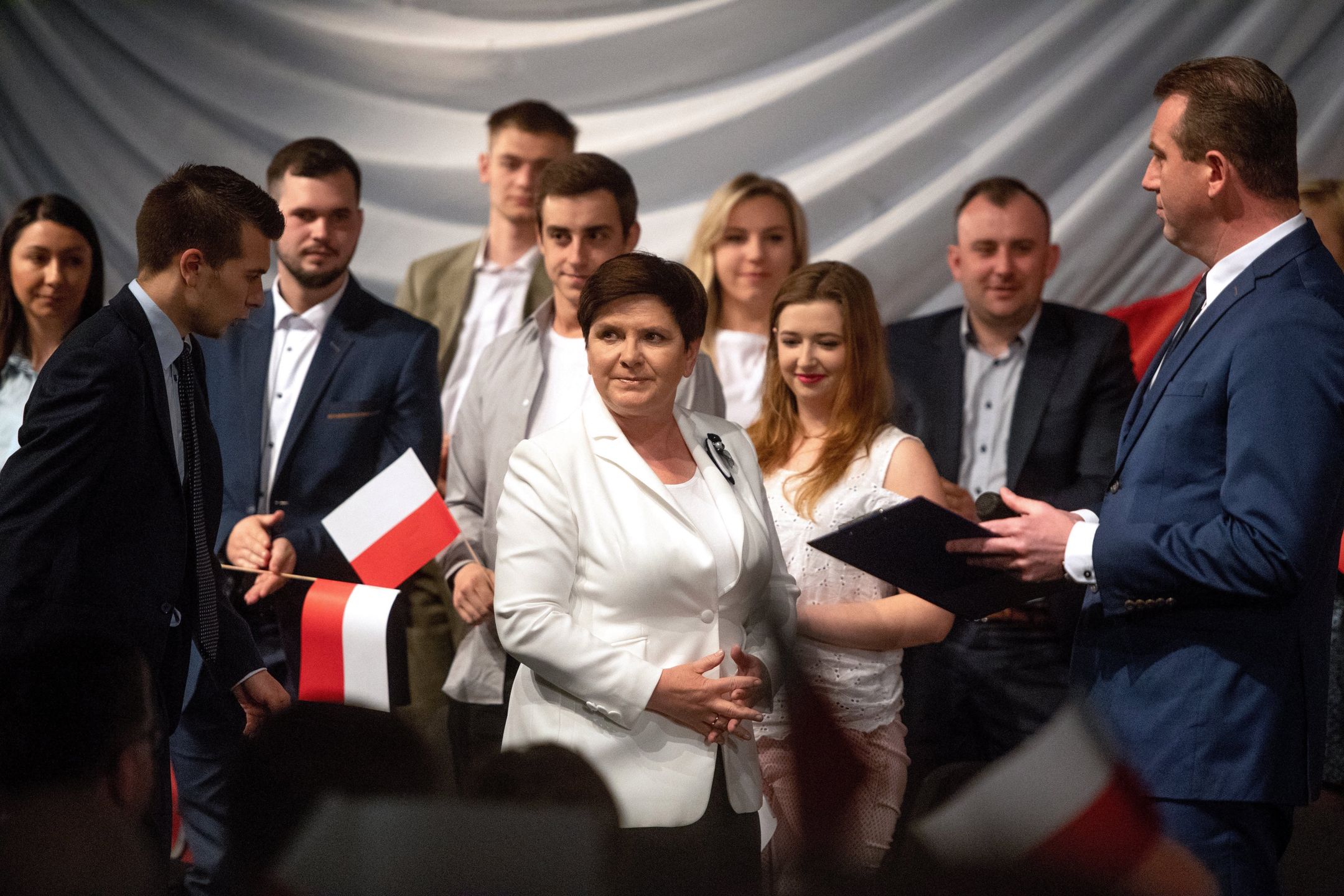 Beata Szydło na spotkaniu z mieszkańcami Kutna broniła rząd Mateusza Morawieckiego ws. protestu osób niepełnosprawnych
