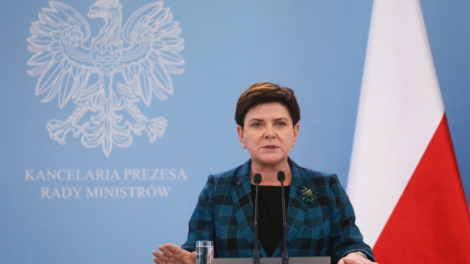 Premier Beata Szydło podczas konferencji prasowej, po posiedzeniu rządu