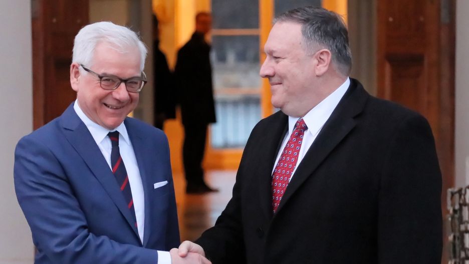 Szef MSZ Jacek Czaputowicz i sekretarz stanu USA Mike Pompeo w Warszawie