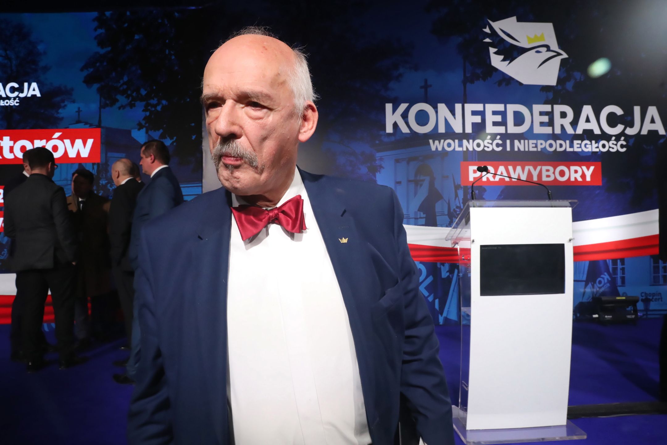 Janusz Korwin-Mikke podczas zjazdu prawyborczego Konfederacji (zdj. arch.)