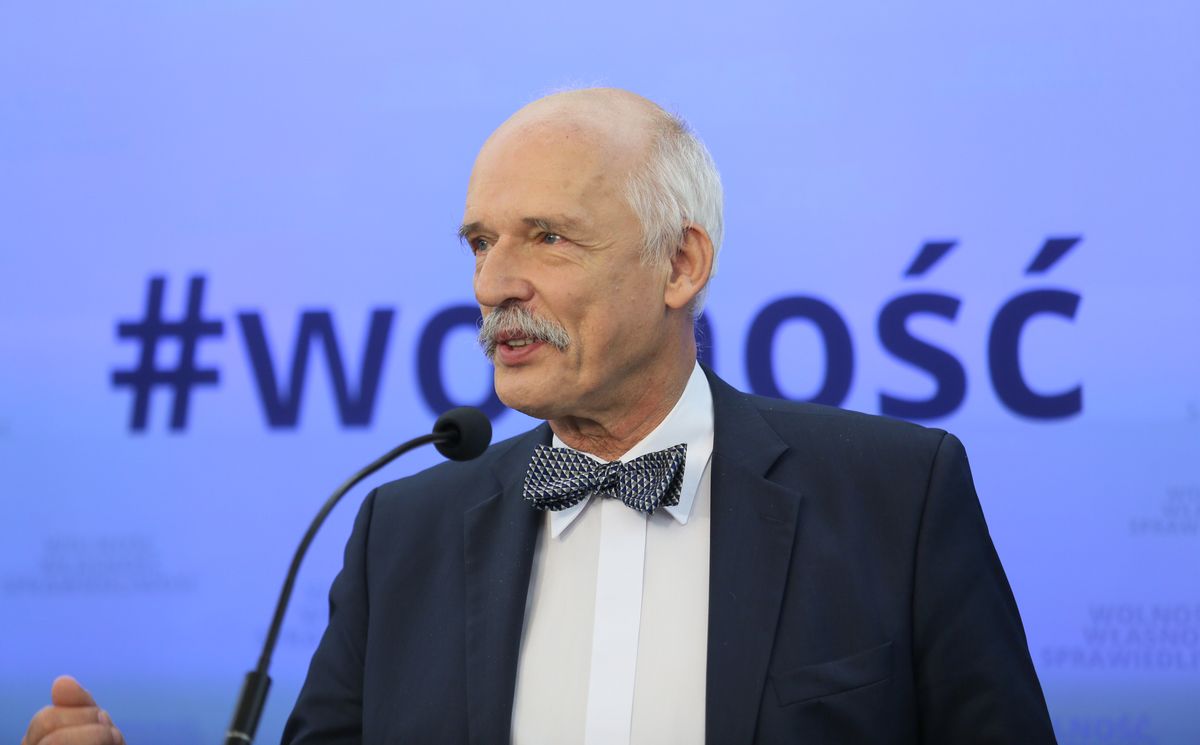 Janusz Korwin-Mikke świętuje powrót do polityki. Do jego partii dołączył nowy-stary członek