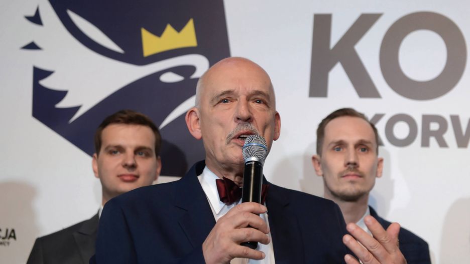 Janusz Korwin-Mikke, lider Konfederacji Korwin Braun Liroy Narodowcy 