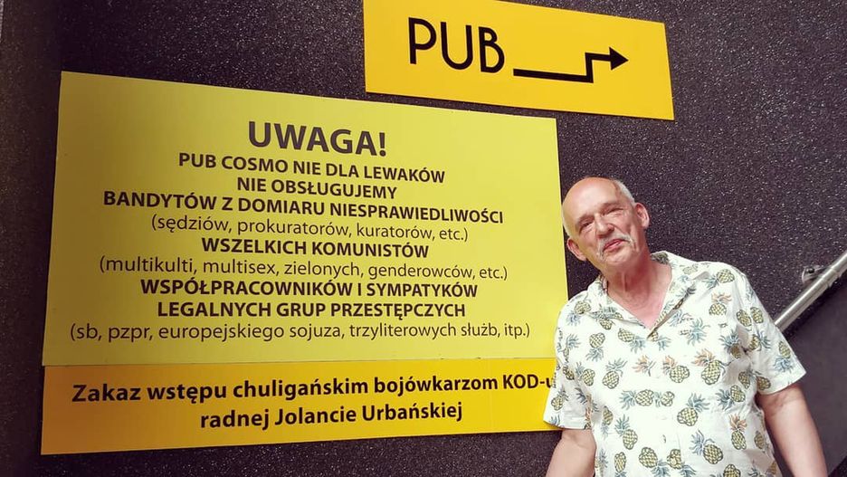Janusz Korwin-Mikke w pubie