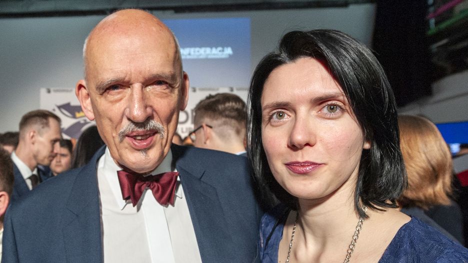 Dominika Korwin-Mikke z mężem