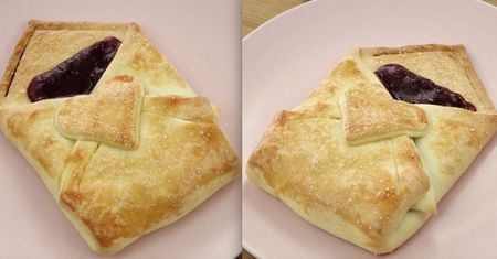 Walentynkowe ciastko XXL z nadzieniem borówkowym
