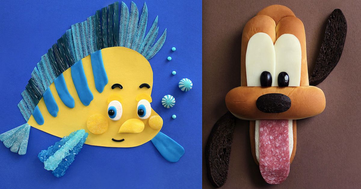 Te niezwykłe portrety bohaterów bajek Disney wykonane są z jedzenia. Wygląda to po prostu cudownie!