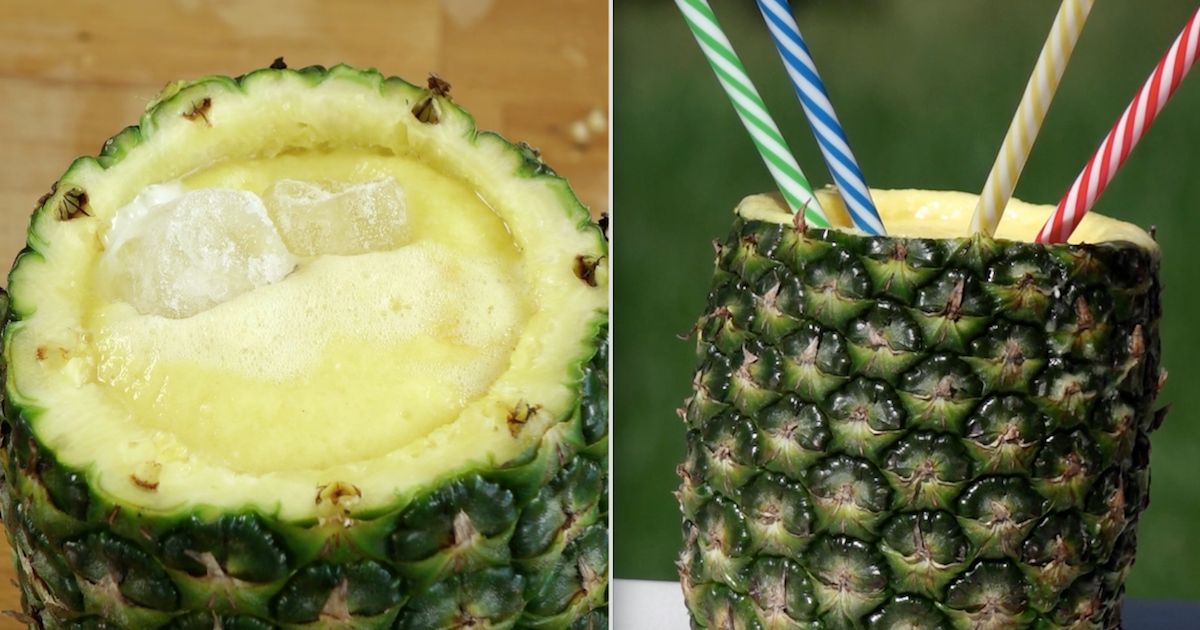 Wyśmienita piña colada, podana w ananasie. Koniecznie wypróbuj tego przepisu tego lata!