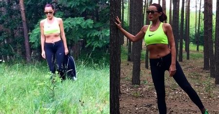 Ewa Minge trenuje na łonie natury