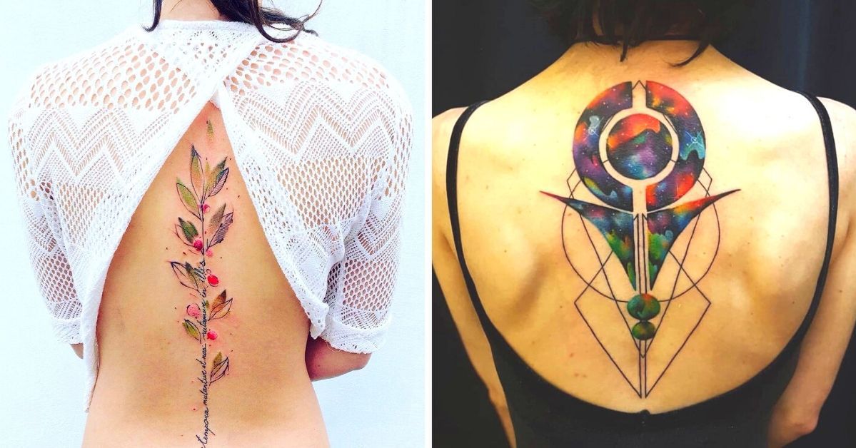 33 Spine Tattoo Ideas. Astonishing Plant and Geometrical Patterns