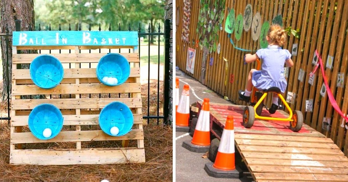 19 Backyard Gadgets for Kids Made from Pallets. Make Their Summer More Active