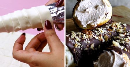 Domowe i szybkie cannoli z czekoladą i orzechami