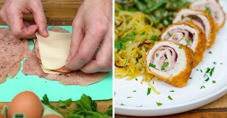 Roladki cordon bleu z zakręconymi ziemniakami. Sprawdzony przepis na obiad