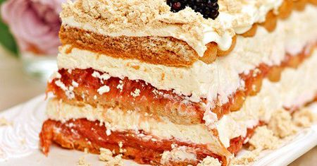 Tiramisu z rabarbarem i chałwą