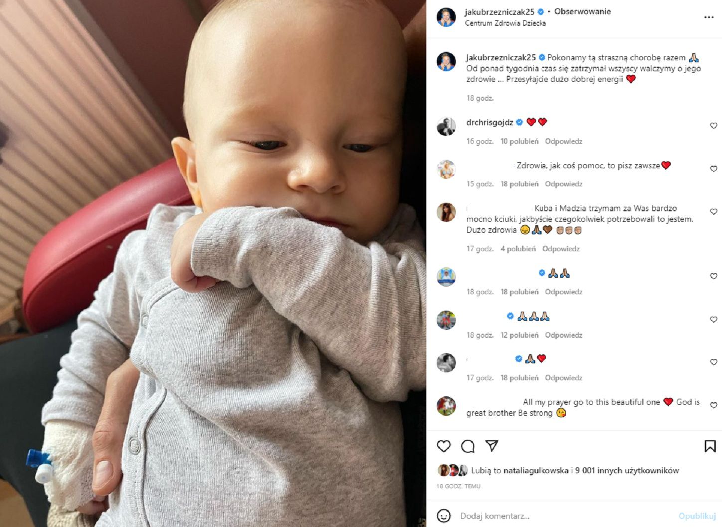 Jakub Rzeźniczak o chorobie syna