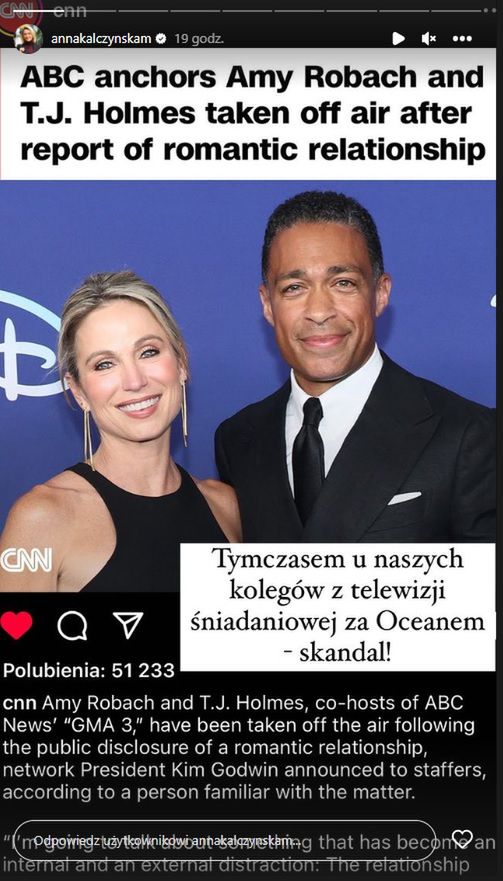 Anna Kalczyńska o romansie prezenterów śniadaniówki