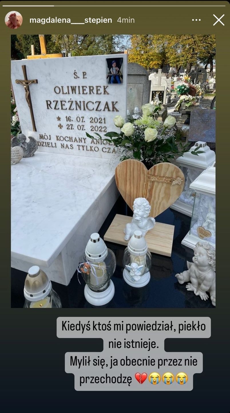 Magda Stępień pokazała nagrobek syna