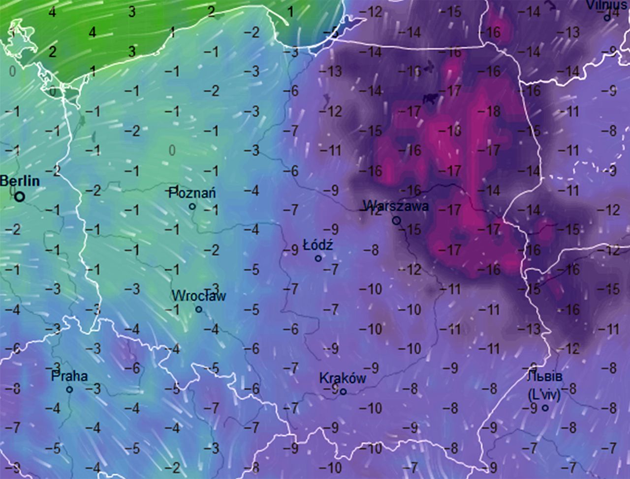 Alert IMGW w 7 regionach. Minus 18 st. C przez Angelę i Donalda