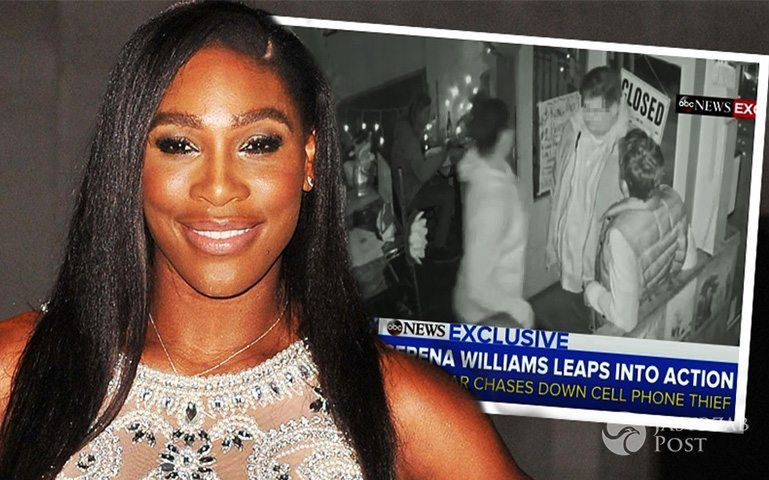 Ciężarna Serena Williams rzuciła się w pogoń za złodziejem. Jest nagranie z monitoringu