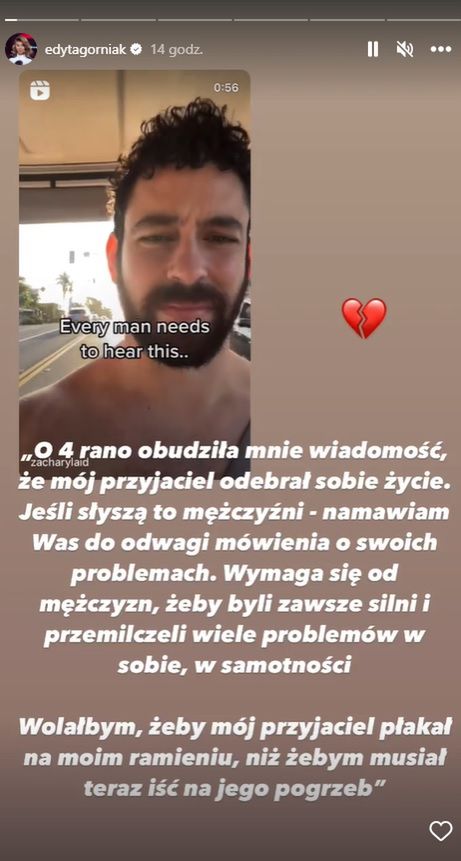 Edyta Górniak o samobójstwach mężczyzn