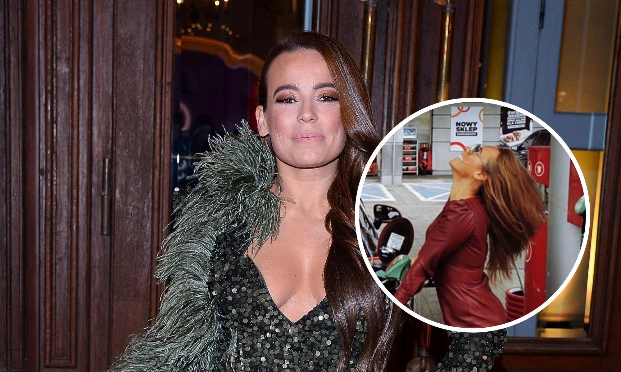 Anna Mucha pozuje w sukience pod kolor samochodu