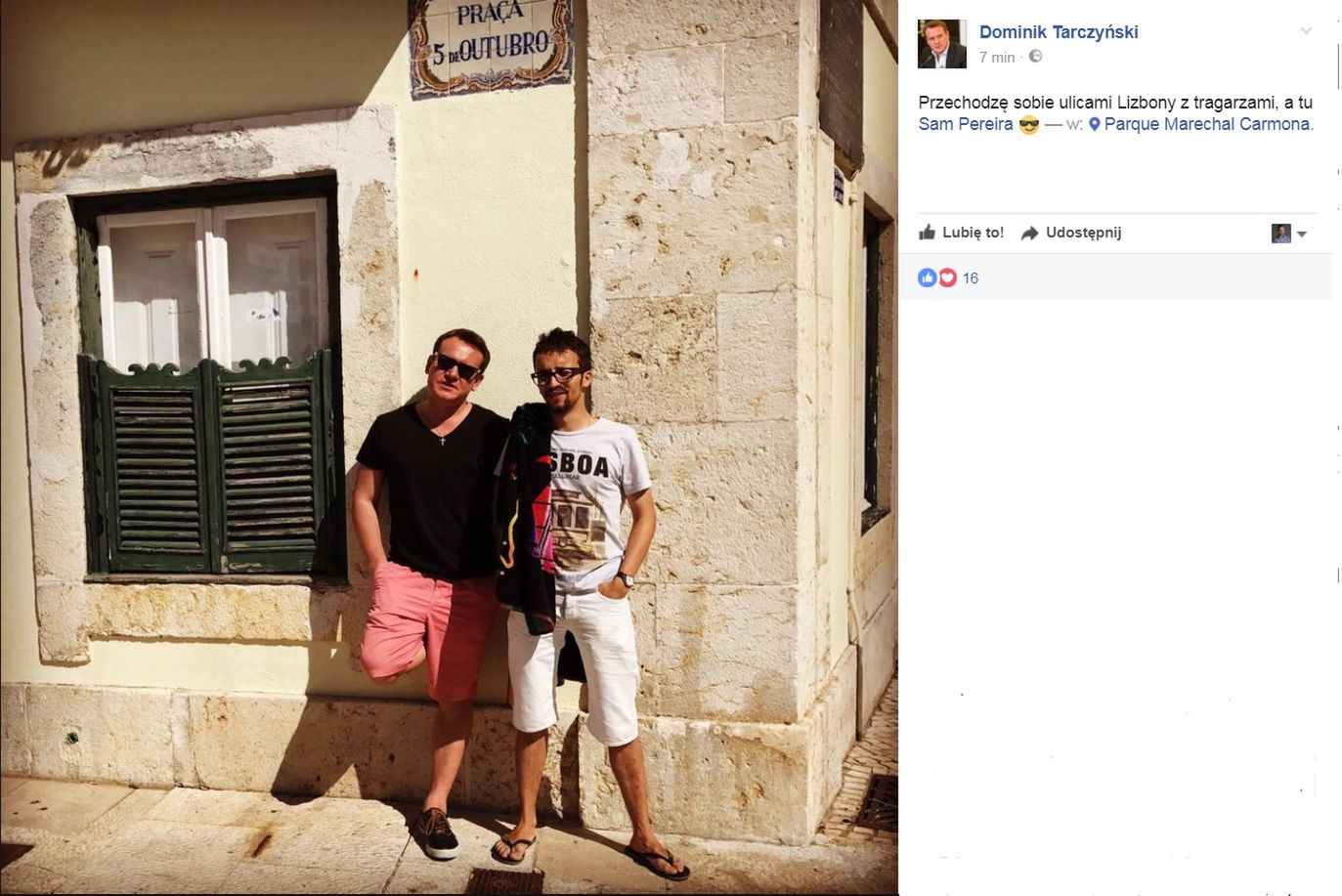 Zdjęcie jakie poseł PiS Dominik Tarczyński zamieścił w sieci.