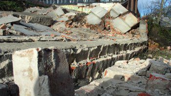 Zawalony mur w Grudzišdzu